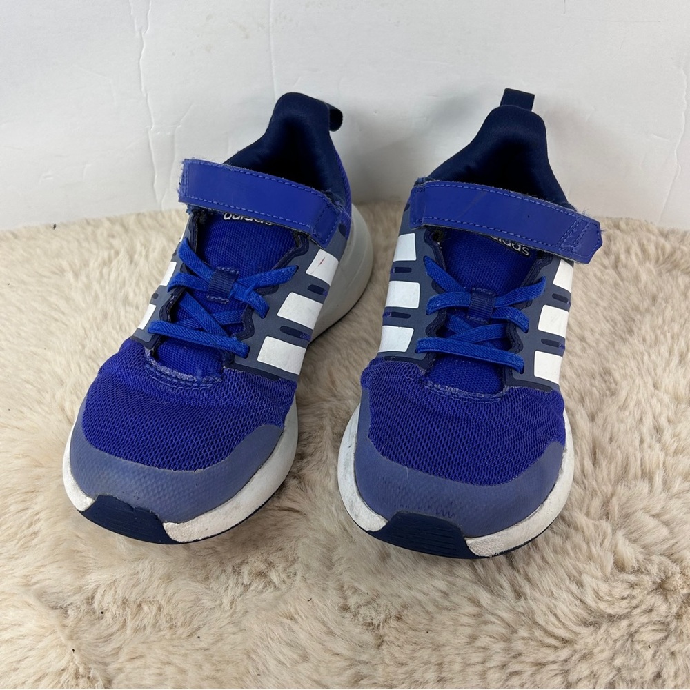 Adidas Blue and White Athletic Sneakers with Velcro